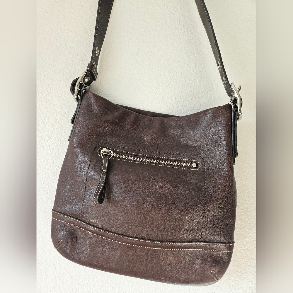Coach dark brown leather crosdbody bag - Picture 5 of 7